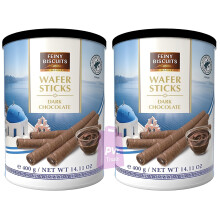 Pack of 2 Wafer rolls with dark chocolate cream (2x 400g)