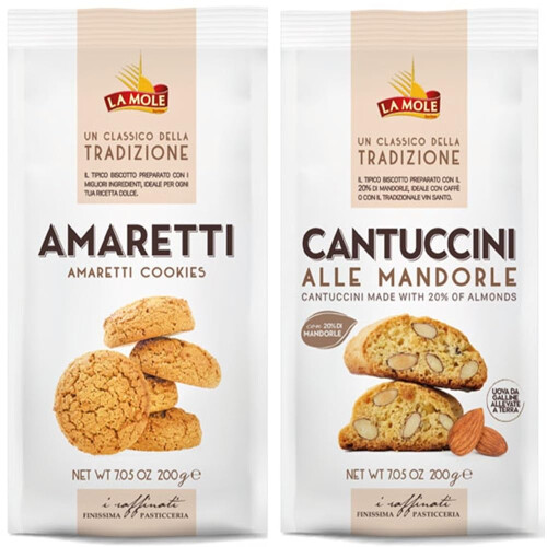 La Mole - Italian Biscuits Selection | Amaretti (200g) & Cantuccini (200g)