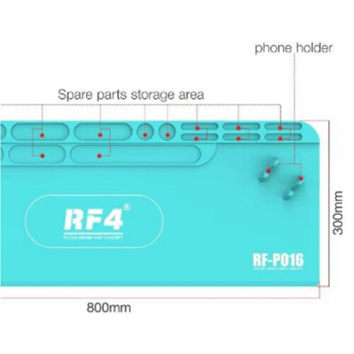 RF4 RF-PO16 Heat Insulation Silicone Pad Desk Mat with Screwdriver Storage Box Mobile Phone Fixed Holder Function 2