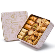 Sweetland Variety Baklava Pack - 500 g | Handmade Traditional Lebanese Baklava | Selection Tray with Pistachio, Almond & Cashew Nuts | Tin Gift Box