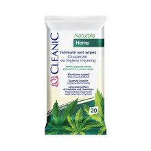 Lingettes intimes au chanvre CLEANIC Naturals, paquet de 20 lingettes