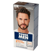 JOANNA Power Men Color Cream 3in1 hiusväri miehille nro 04 - Luonnonruskea 100g