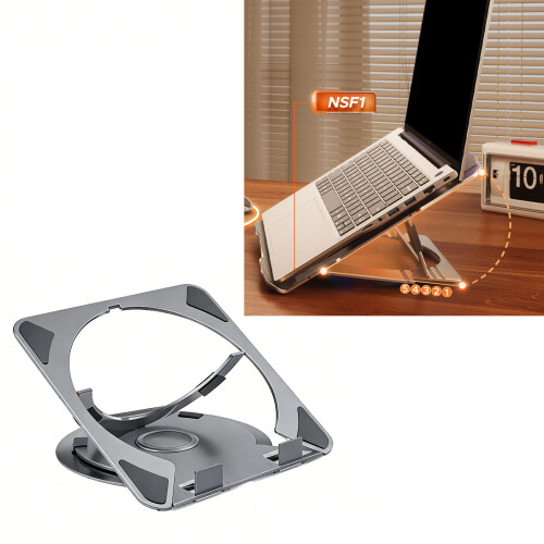 Portable Aluminum Laptop Stand For Notebook With Foldable-Grey 2