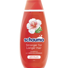 SCHAUMA Stronger for Longer Hair Shampoo til langt og svækket hår - Hibiscus & Rosmarin 400 ml