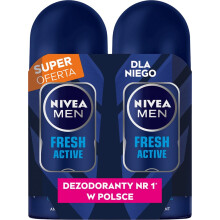 NIVEA MEN Fresh Active DUO izzadásgátló golyós dezodor 2x50 ml