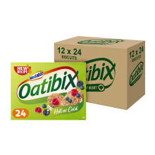 Oatibix Pack of 12 x 24 Biscuits – 100 percent Wholegrain Oats – Beta-Glucans For Healthy Cholesterol – Low Sugar & High Fibre