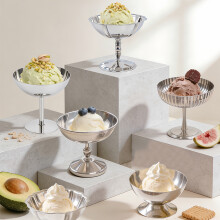 Stainless Steel Dessert Cup Ice Cream Footed Bowl Stainless-3
