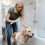 ABS Pet Washing Attachment With Massage-Yellowish white 4