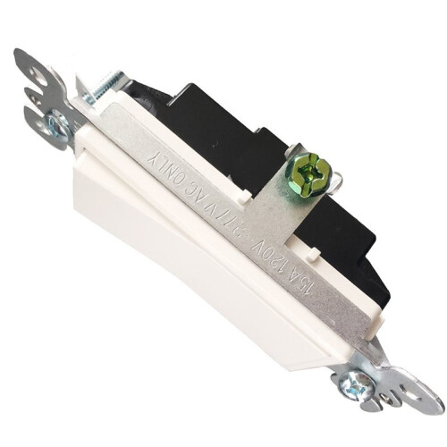 4pcs US Standard 15A Single-Pole Rocker Light , 125/277V White Wall  (/Off) with Wall Plate 2