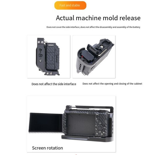 For  ZV-E10 II Alloy Rabbit Cage Rig Handle Stabilizer Ergonomic Handgrip Tripod Mount Set