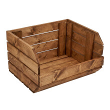 Modulaarinen puinen laatikko hyllylle 37x30x22 cm ruskea säilytysastia | GoodFreshDecor