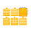 Compacte vierkante memoblokhouder, perfect voor kantoren,-Geel 4