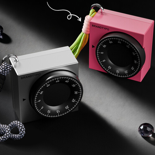 Digitale magnetische countdown-timer ABS en metalen textuur-Roze 2