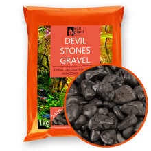 Eco Plant Devil Stones 1 kg - sorte småsten 20-50 mm