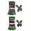 3Pcs Mardis Gras Costume Accessories Sequins Tube-Two rows  S 3