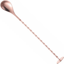 Lang bartenderske til cocktails med muddler 280 x 35 mm - kobber