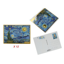 12 postikortin setti - V. van Gogh, Tähtikirkas yö (CARMANI)