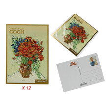 Sæt med 12 postkort - V. van Gogh, Valmuer i en vase (CARMANI)