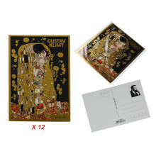 Sæt med 12 postkort - G. Klimt, Kysset (CARMANI)