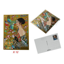 12 postikortin setti - G. Klimt, Nainen viuhkan kanssa (CARMANI)
