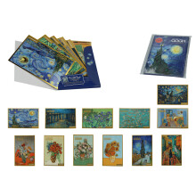 Sæt med 12 postkort i en dekorativ mappe - V. van Gogh, blandede designs (CARMANI)