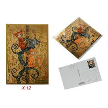 Sæt med 12 postkort - Inspireret af G. Klimts malerier (CARMANI)