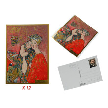12 postikortin setti - G. Klimt, Ystävät (CARMANI)