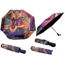 Automatisk foldbar paraply - F. Kahlo (dekoration på toppen) (CARMANI)