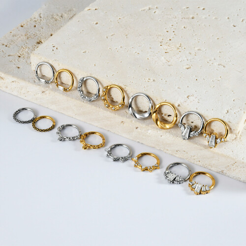 Seamless Smooth Surfaces Ear Bone Rings for Present-6 Gold 1