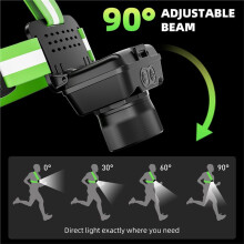 Ultra Bright Running Lights for Runners 6 Lighting Modes, 90 Adjustable Rechargeable for Night Jogging, Hiking, Walking