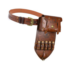 Eye Catching Alchemies Bottle PU Leather Waistband Set-Brown