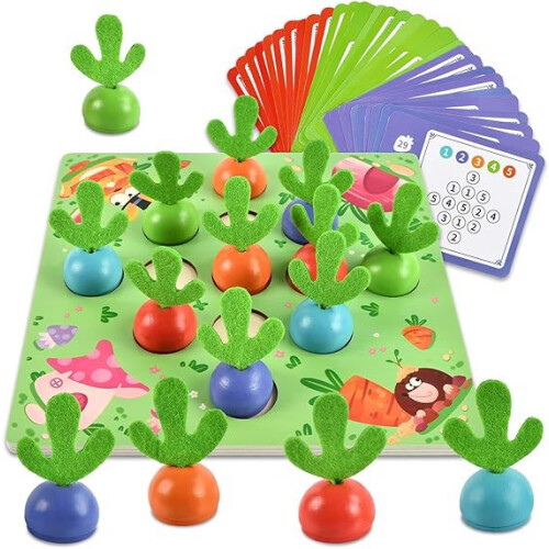 Karotten-Schach-Memory-Spiel aus Holz