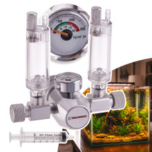 CO2-reducer til AKVARIUM Bobletæller Regulator til to akvarier Manometer
