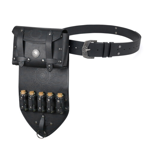 Ceinture d'halloween, flacon d'alchimie, accessoire de-Noir