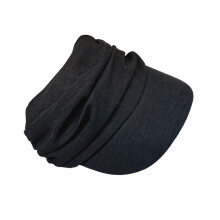 Casquette de peintre pliable en coton et lin pour femmes et-Noir