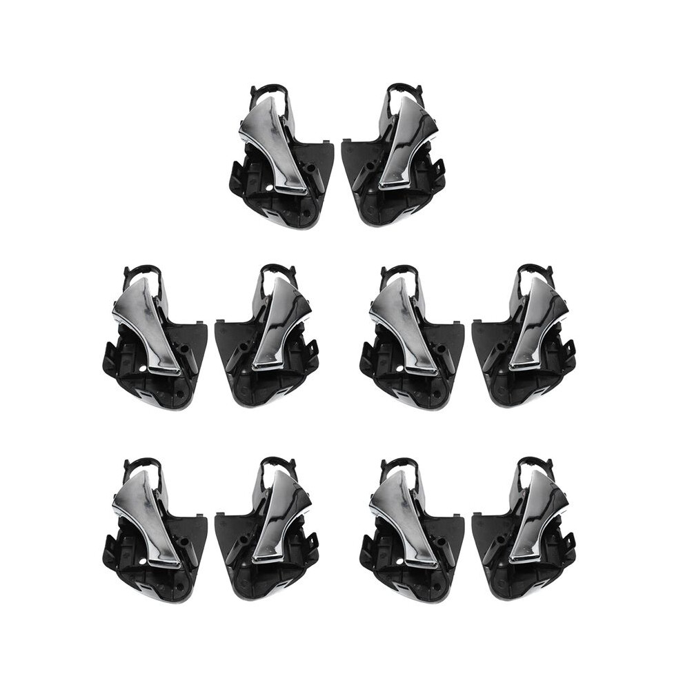10X Front Left Right Interior Interior Door Handle For Daewoo Nubira 2.0L 1999 2000 2001 2002 96296168 96296169 Black/Silver 6033698463714