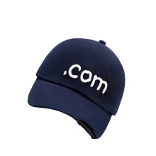 Trendy Cotton Baseball Cap With Embroidery Letter And-Navy Blue