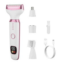 Compact USB C Nose Hair Trimmer Eyebrow Grooming With 4-White