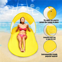 Instant Beach Tent Flip Flop Design UV Portable Sun Shade Shelter for Outdoor Camping Picnic, Easy Set