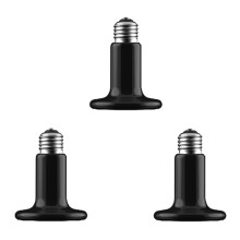 3 Bombillas de Calor Infrarrojas Lejanas para Reptiles, 220 V, 100 W, Lámpara de Calor de Cerámica Negra para Tortugas, Serpientes y Camaleones.