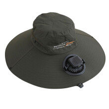 Friendly Solar Energy Cooling Cap With Adjustable-Army Green