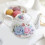 Gold Edged Ceramic Teapot with Infuser-White peony root 500ml 10