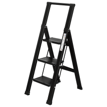 3-stufige Leiter für Zuhause | Zusammenklappbar – Aluminium – ILILO FIT BB Pro