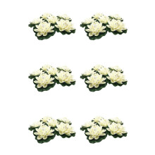 36 Piezas de Flores de Loto de Espuma Flotante Artificial,con Adornos de Nenúfar, Marfil,para Patio Koi Pond Pool Aquarium Home Garden Wedding
