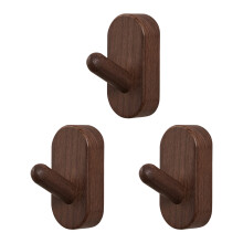 Scandinavian Styles Wood Hook For Coat Bags-black walnutoval
