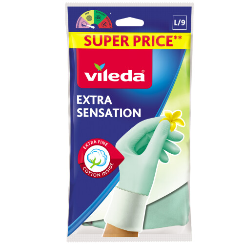 073944 Vileda Handsker Extra Sensation L