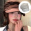 Cotton Linen Pleated Beret Hat With Simple Design Long-Black 3