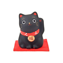 Maneki Neko figur - sort