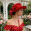 Large Bowknot Cowgirl Cap Comfortable Drawstring Western-Red 8