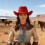 Large Bowknot Cowgirl Cap Comfortable Drawstring Western-Red 10